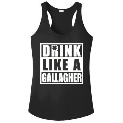 Drink Like A Gallagher Funny St. Patrick's Day Irish Clover Ladies PosiCharge Competitor Racerback Tank