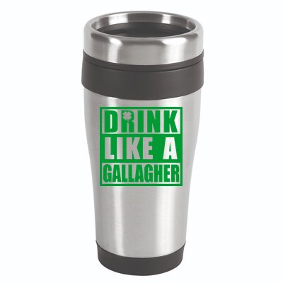 Drink Like A Gallagher Funny St. Patrick's Day Irish Clover 16oz Travel Tumbler