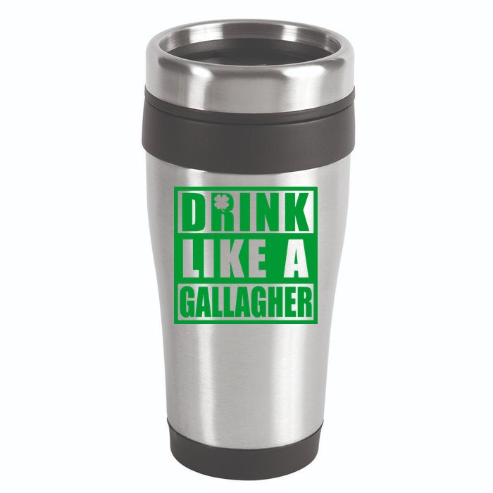 Drink Like A Gallagher Funny St. Patrick's Day Irish Clover 16oz Travel Tumbler