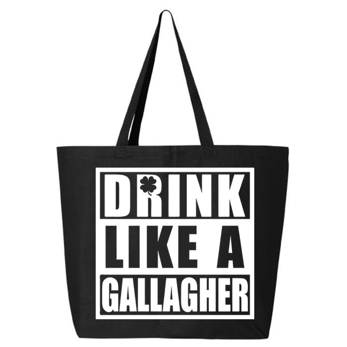 Drink Like A Gallagher Funny St. Patrick's Day Irish Clover 25L Jumbo Tote