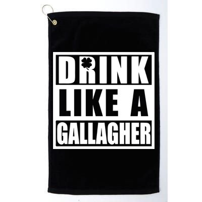 Drink Like A Gallagher Funny St. Patrick's Day Irish Clover Golf Towel