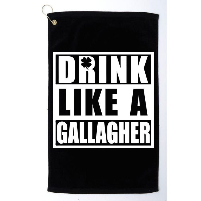 Drink Like A Gallagher Funny St. Patrick's Day Irish Clover Golf Towel