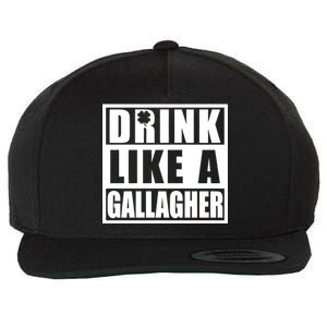 Drink Like A Gallagher Funny St. Patrick's Day Irish Clover Wool Snapback Cap