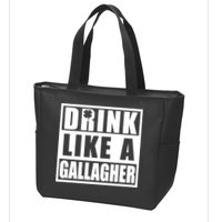 Drink Like A Gallagher Funny St. Patrick's Day Irish Clover Zip Tote Bag