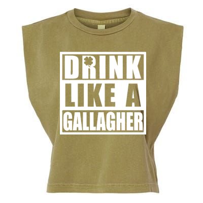 Drink Like A Gallagher Funny St. Patrick's Day Irish Clover Garment-Dyed Women's Muscle Tee