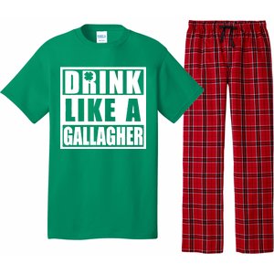 Drink Like A Gallagher Funny St. Patrick's Day Irish Clover Pajama Set