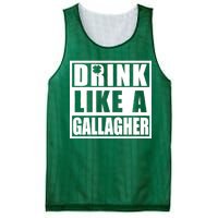 Drink Like A Gallagher Funny St. Patrick's Day Irish Clover Mesh Reversible Basketball Jersey Tank