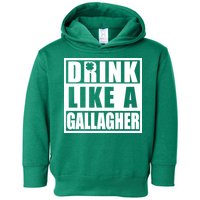 Drink Like A Gallagher Funny St. Patrick's Day Irish Clover Toddler Hoodie