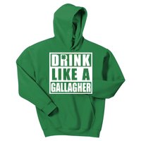 Drink Like A Gallagher Funny St. Patrick's Day Irish Clover Kids Hoodie