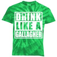 Drink Like A Gallagher Funny St. Patrick's Day Irish Clover Kids Tie-Dye T-Shirt