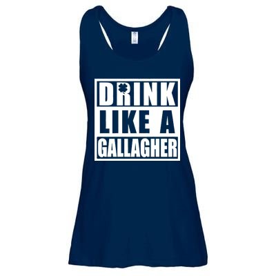 Drink Like A Gallagher Funny St. Patrick's Day Irish Clover Ladies Essential Flowy Tank