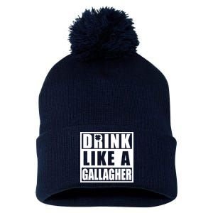 Drink Like A Gallagher Funny St. Patrick's Day Irish Clover Pom Pom 12in Knit Beanie