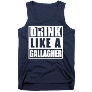 Drink Like A Gallagher Funny St. Patrick's Day Irish Clover Tank Top