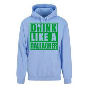 Drink Like A Gallagher Funny St. Patrick's Day Irish Clover Unisex Surf Hoodie