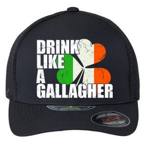 Drink Like A Gallagher Irish Clover Flexfit Unipanel Trucker Cap