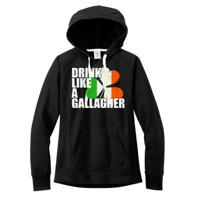 Drink Like A Gallagher Irish Clover Women's Fleece Hoodie