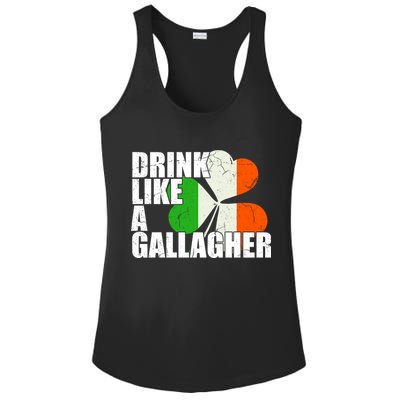 Drink Like A Gallagher Irish Clover Ladies PosiCharge Competitor Racerback Tank