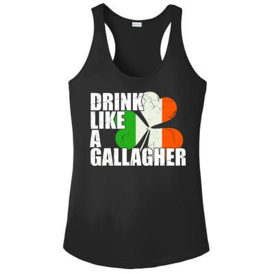 Drink Like A Gallagher Irish Clover Ladies PosiCharge Competitor Racerback Tank