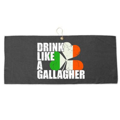 Drink Like A Gallagher Irish Clover Large Microfiber Waffle Golf Towel