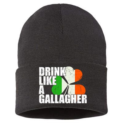 Drink Like A Gallagher Irish Clover Sustainable Knit Beanie