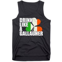 Drink Like A Gallagher Irish Clover Tank Top