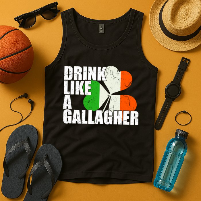 Drink Like A Gallagher Irish Clover Tank Top