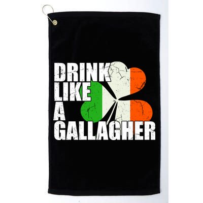 Drink Like A Gallagher Irish Clover Golf Towel