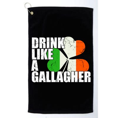 Drink Like A Gallagher Irish Clover Platinum Collection Golf Towel