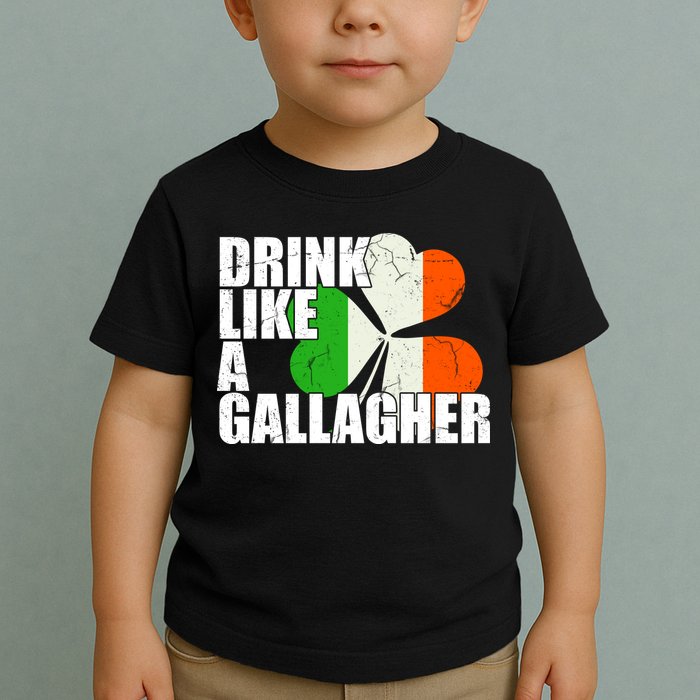 Drink Like A Gallagher Irish Clover Toddler T-Shirt