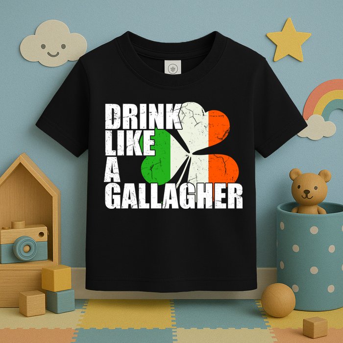 Drink Like A Gallagher Irish Clover Toddler T-Shirt