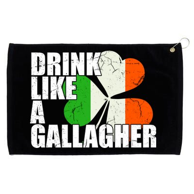 Drink Like A Gallagher Irish Clover Grommeted Golf Towel