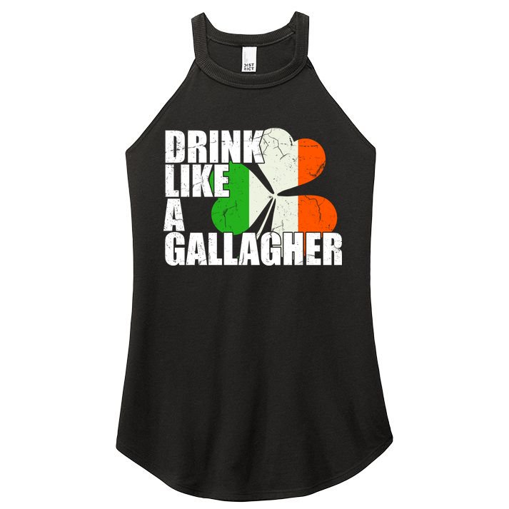 Drink Like A Gallagher Irish Clover Women's Perfect Tri Rocker Tank