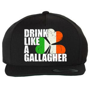 Drink Like A Gallagher Irish Clover Wool Snapback Cap