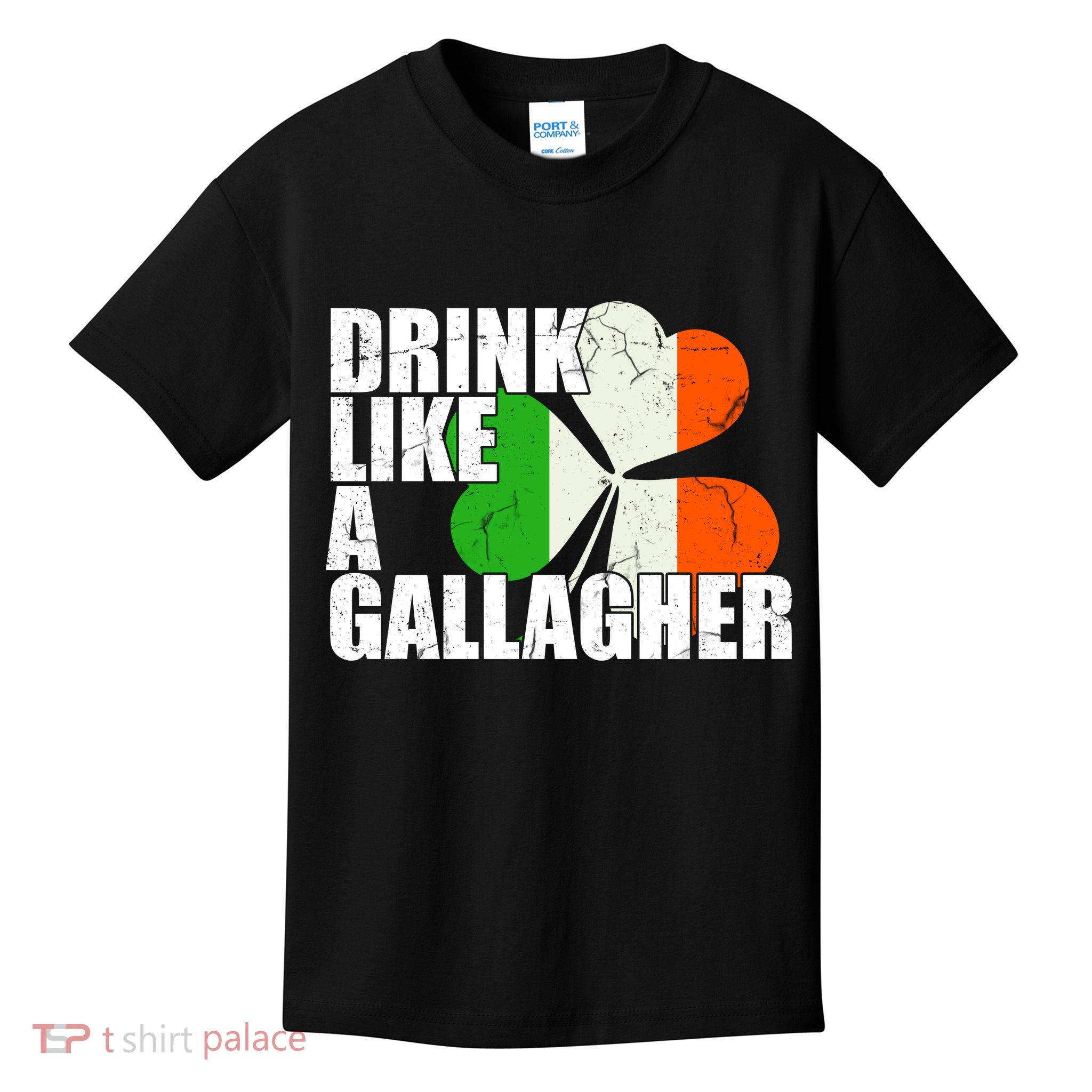 Drink Like A Gallagher Irish Clover Kids T-Shirt