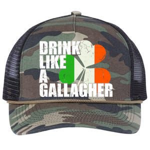 Drink Like A Gallagher Irish Clover Retro Rope Trucker Hat Cap