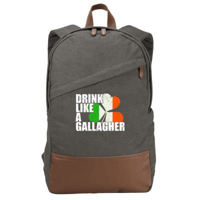 Drink Like A Gallagher Irish Clover Cotton Canvas Backpack