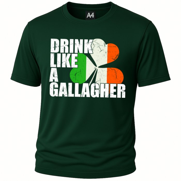 Drink Like A Gallagher Irish Clover Cooling Performance Crew T-Shirt