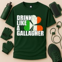 Drink Like A Gallagher Irish Clover Cooling Performance Crew T-Shirt