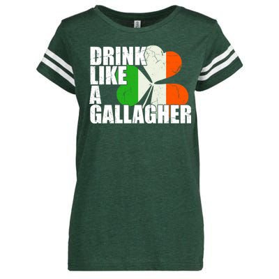 Drink Like A Gallagher Irish Clover Enza Ladies Jersey Football T-Shirt