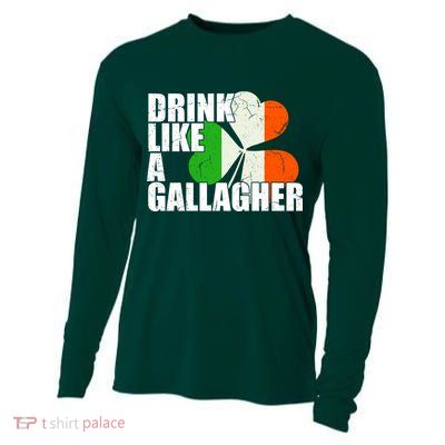 Drink Like A Gallagher Irish Clover Cooling Performance Long Sleeve Crew