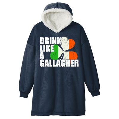 Drink Like A Gallagher Irish Clover Hooded Wearable Blanket