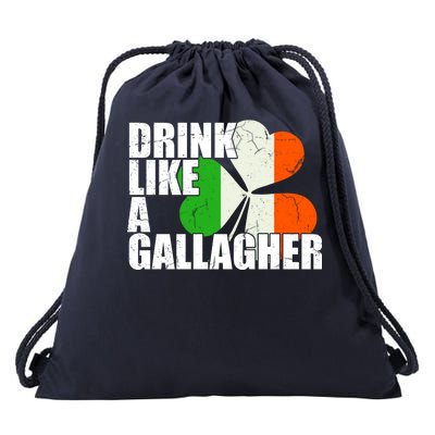 Drink Like A Gallagher Irish Clover Drawstring Bag