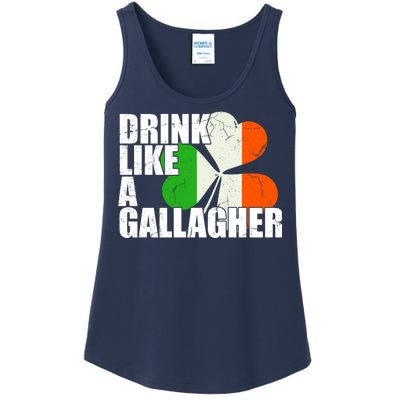 Drink Like A Gallagher Irish Clover Ladies Essential Tank