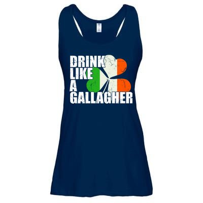 Drink Like A Gallagher Irish Clover Ladies Essential Flowy Tank