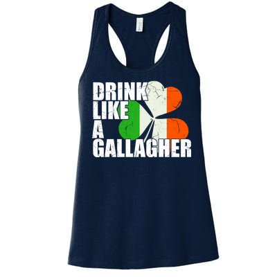 Drink Like A Gallagher Irish Clover Women's Racerback Tank