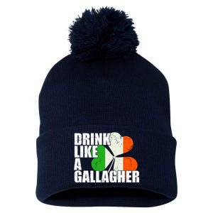 Drink Like A Gallagher Irish Clover Pom Pom 12in Knit Beanie