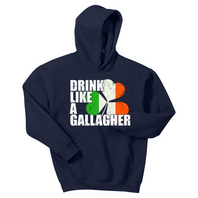 Drink Like A Gallagher Irish Clover Kids Hoodie