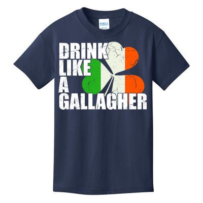 Drink Like A Gallagher Irish Clover Kids T-Shirt