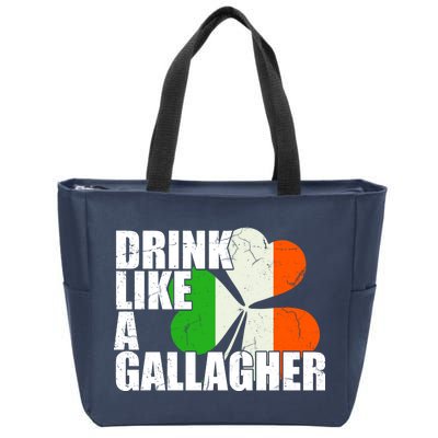 Drink Like A Gallagher Irish Clover Zip Tote Bag