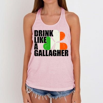 Drink Like A Gallagher Irish Clover Women's Knotted Racerback Tank